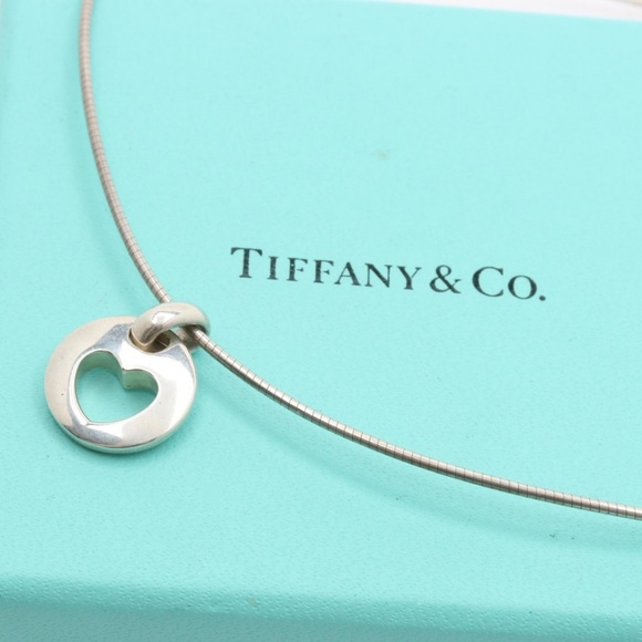 Tiffany & Co. Jewelry - Tiffany & Co 1999 Stencil Heart Pendant Necklace